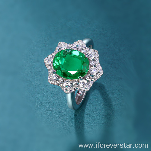 2.4 ct created emerald 925 sterling silver pendant